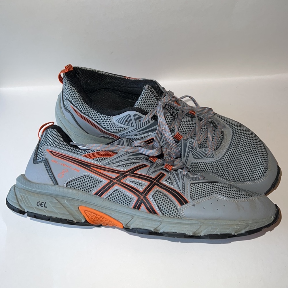 Mens ASICS Gel-Venture 8 grey/black/orange 12